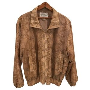 Patchington Women’s Snakeskin Print Zipper Front Lightweight Jacket Size S